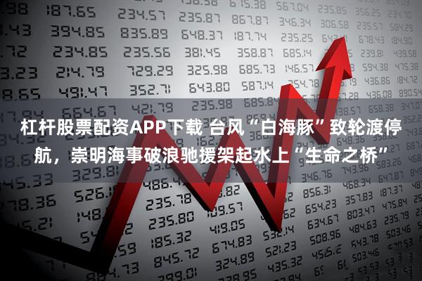 杠杆股票配资APP下载 台风“白海豚”致轮渡停航，崇明海事破浪驰援架起水上“生命之桥”